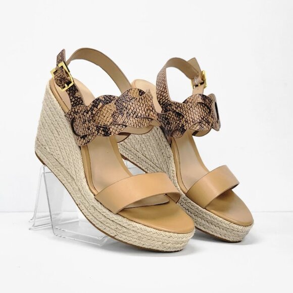 LAUREN RALPH LAUREN hazel open toe wedge shoes Sz 10 NEW - Picture 1 of 8